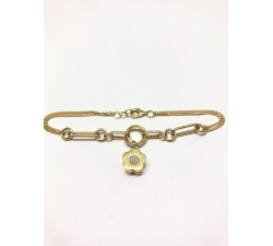 pulsera  oro bicolor circonitas