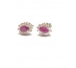 pendientes  oro blco. cir. rubi, esm