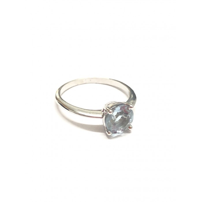 sortija oro blanco aguamarina 1.31  ct