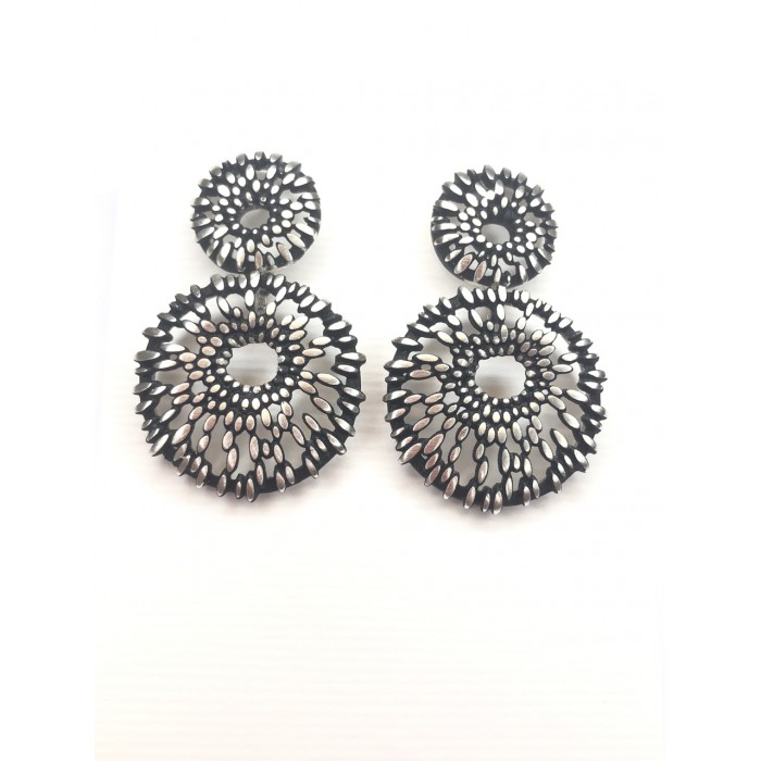 pendientes plata ORBALLO pigmento negro