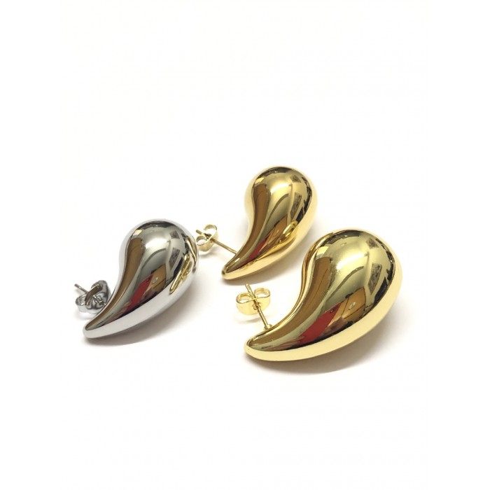 pendientes acero dorado drop