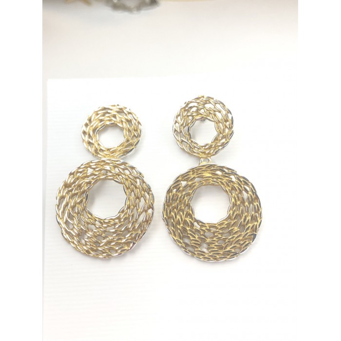 pendientes plata dorada