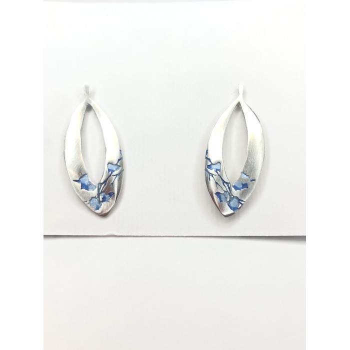 pendientes plata pigmento azul