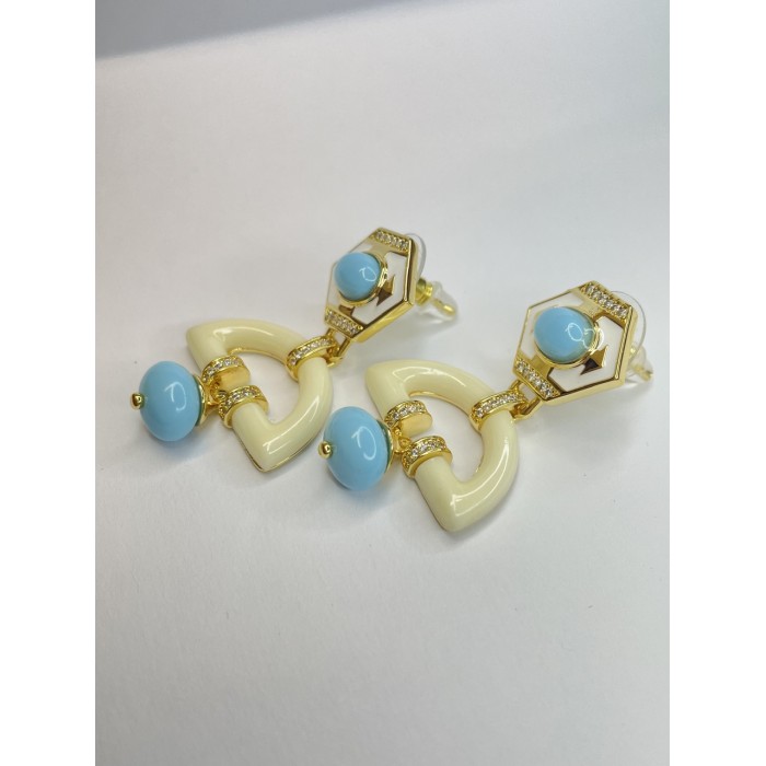 pendientes laton dorado esmalte