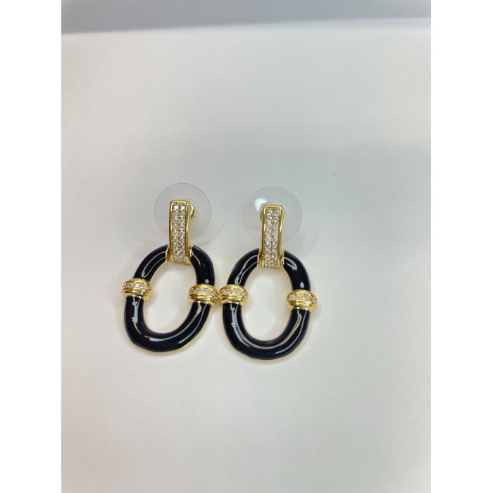 pendientes laton dorado esmalte