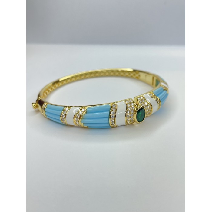 pulsera acero esmaltada circonitas