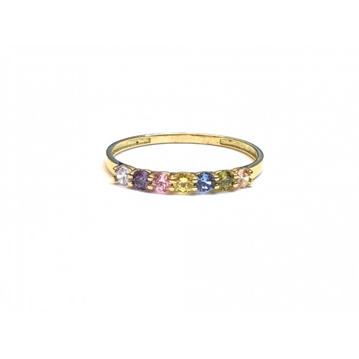 Anillo de oro con circonitas de color