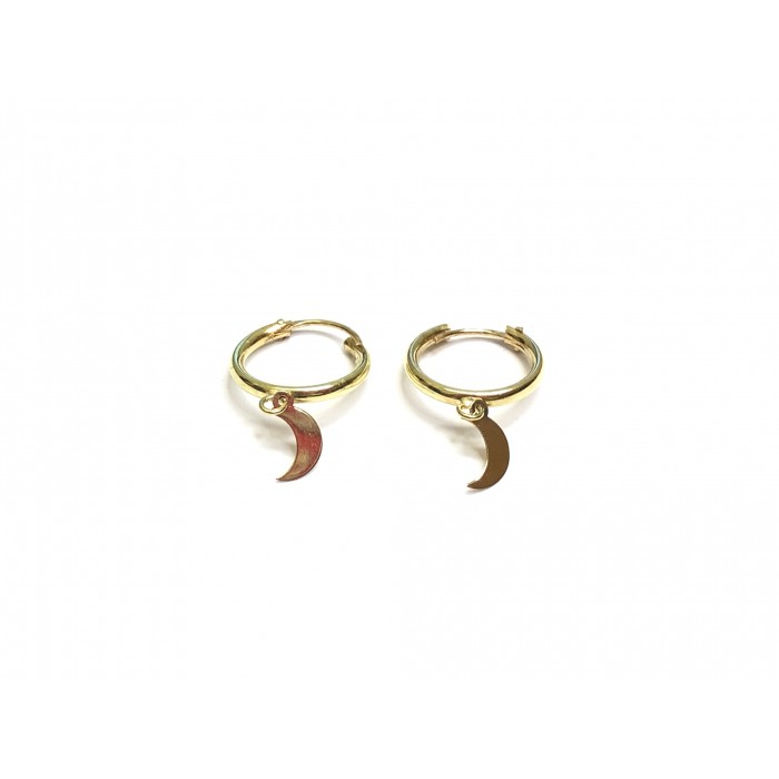 Pendientes oro luna