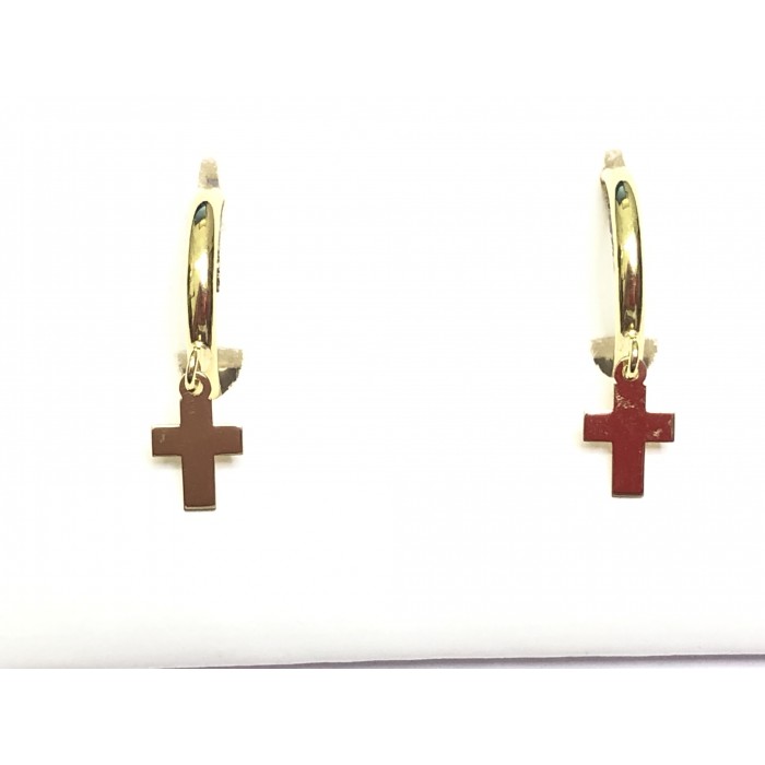 Pendientes oro cruz