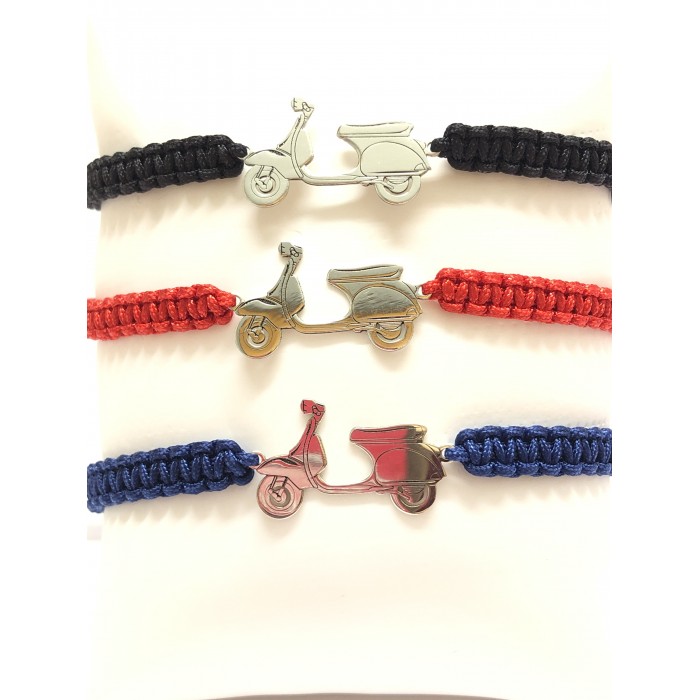 pulsera plata vespa macrame