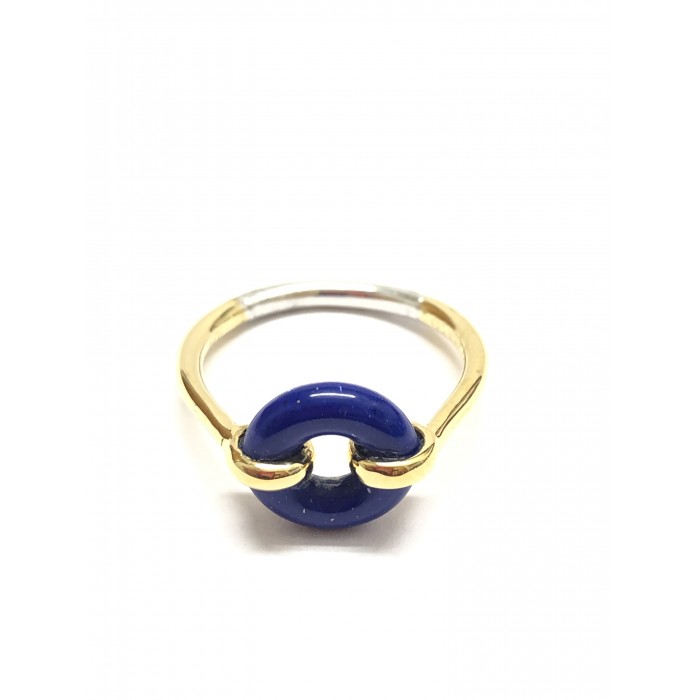 sortija plata bicolor imit lapis-lazuli