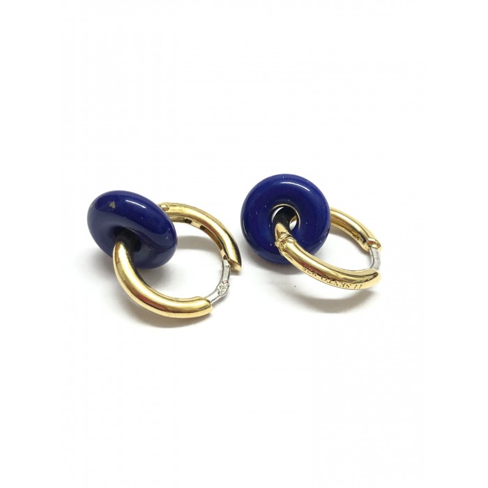 PENDIENTES PLATA DORADA IMIT LAPIS-LAZULI