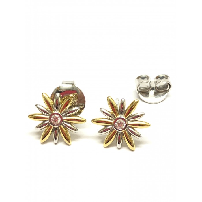 PENDIENTES PLATA BICOLOR ESTRELLA